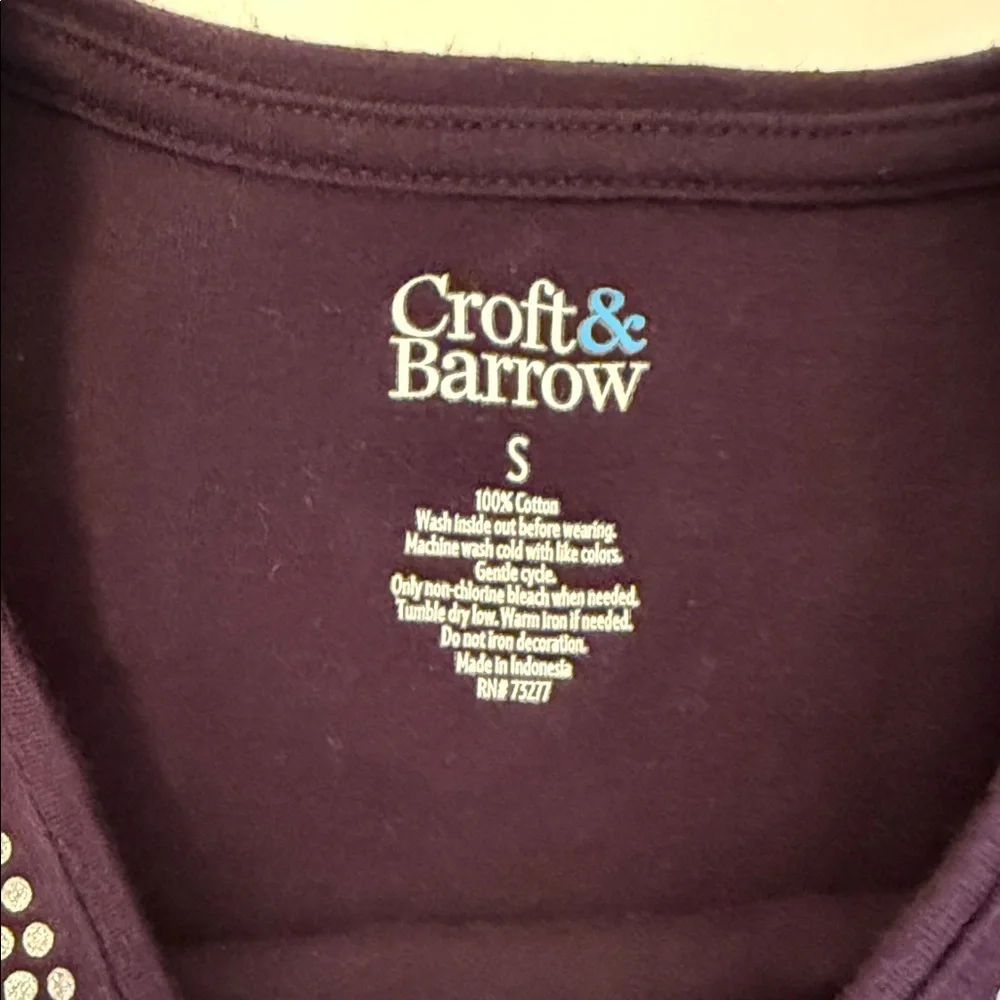 Croft & Barrow Deep Purple Long Sleeve Top